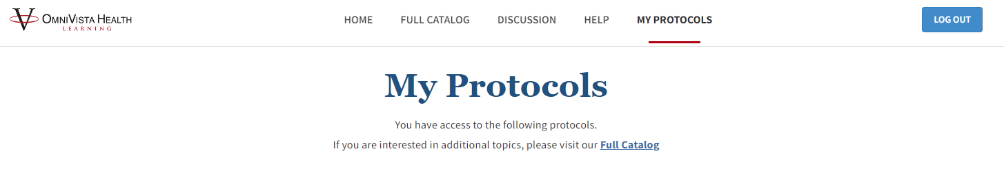 My Protocols Page