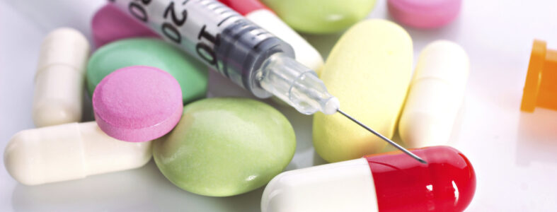 medication  and insulin syringe